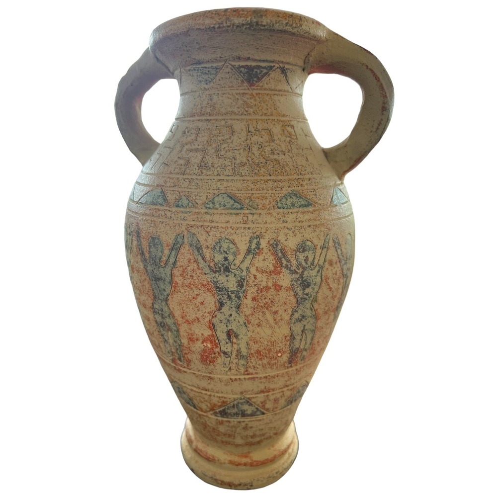 TARA COTTER WEATHERED Dancing‎ Tribe Women Hieroglyphic Vase